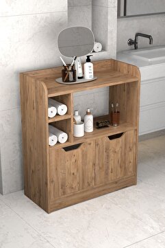 İlkal Çok Amaçlı Banyo Dolabı Kahverengi