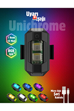 Unichrome Led Anti Çarpışma Uyarı Işığı 7 Renk / Drone / Araba / Motor / Bisiklet / Kamp