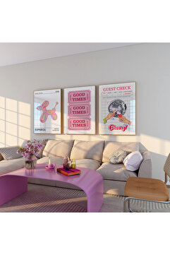Vinca Prints Estetik Duvar Posteri, 3'lü Poster Seti, Çerçevesiz Poster
