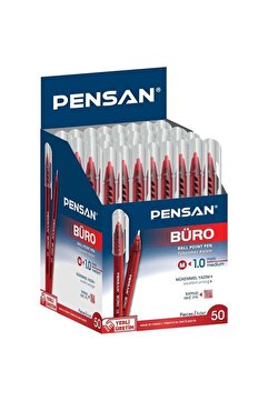 Pensan Büro Tükenmez Kalem 1 Kırmızı 50 Li Paket