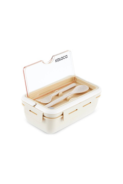 Karaca Fusca Çatal Kaşıklı Lunch Box/Yemek Taşıma/Saklama Kutusu Krem