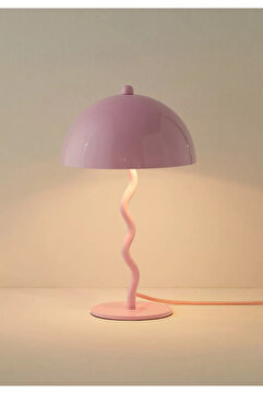 burenze Modern Tasarım Mars Zigzag Abajur Metal Gövde Pembe