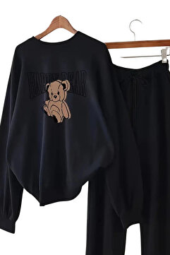 Wish BF Kadın Günlük Spor Takımı - Bisiklet Yaka Sweatshirt ve Pantolon