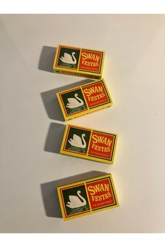 Kaantik Swan Vestas Vintage Kovboy Kibrit 4LÜ PAKET