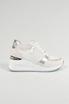 Velune Claudette Beyaz Deri Kadın Sneakers, Hakiki Deri, Günlük Ayakkabı, Spor Ayakkabı 24221