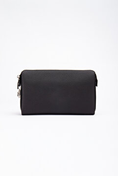 Niki Leather Blanc Hakiki Deri Fermuarlı Kilitli Portföy