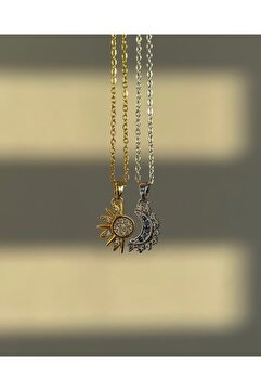 ArtBDesign Ay ve Güneş Çift Çelik Kolye