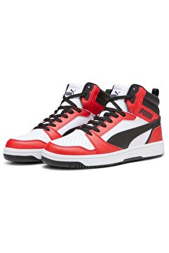 Puma Rebound v6 Beyaz Erkek High Sneaker SİYAH KIRMIZI