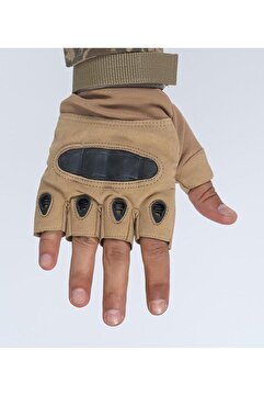 Combat Tactical Outdoor Kesik Parmaksız Eldiven Asker Polis Dağcı Sporcu Bisikletçi Kemik Eldiveni -