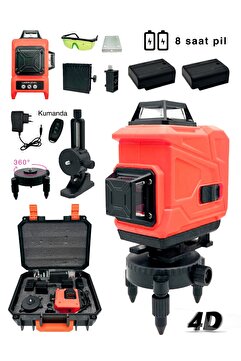 MOONSHOP Pro 360° 16 Köşe Otomatik Hizalamalı Lazer Metre Hizalama Yeşil Çizgili Lazer Hizalama Su Terazisi.