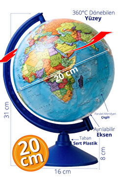 Smartfox Gürbüz 47204 Küre - Siyasi Dünya Küresi 20 cm