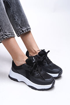 Riccon Siyah Beyaz Kadın Sneaker 0012140