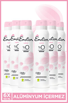 Emotion Love Kadın Alüminyumsuz Vegan Deodorant 6x150ml Hızlı Kurur, Leke Bırakmaz