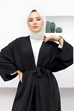 CNG MODA Kuşaklı Aerobin Geniş Kollu Oversize Kimono