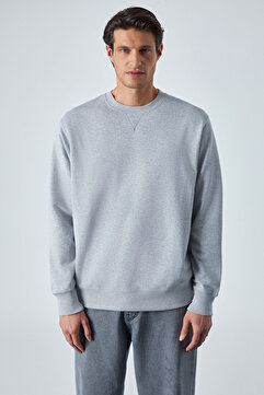 GRIMELANGE BONELL Erkek %100 Pamuk Relaxed Bisiklet Yaka Uzun Kollu Grimelanj Sweatshirt