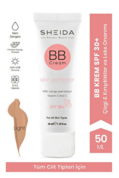 Sheida Bb Cream Mükemmel Kapatıcık Kırışıklık Karşıtı Ton Eşitleyici Spf30 Mat Bb Krem - Light