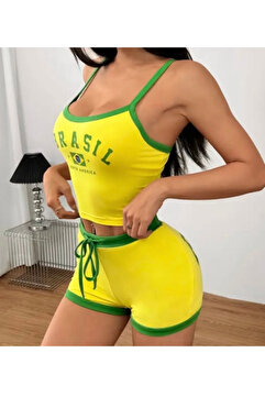 Genel Markalar Brasil Şort Askılı Tişört Alt Üst Takım
