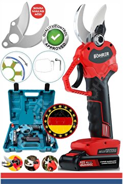 BÖHRER Bh-21s 600 W 21 V Çift Akülü Yüksek Karbonlu Çelik Kesme Şarjlı Dal Budama Makası
