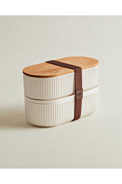 Madame Coco Magou 2'li Ahşap Kapaklı Lunch Box - 2x1000 ml