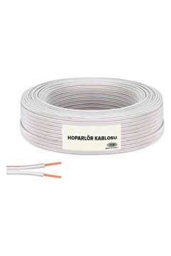 Sapp 100 Metre 2x0,75 Beyaz Kırmızı Hoparlör Kordon Kablosu Çift Damarlı
