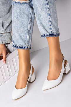 LAL SHOES & BAGS 5 Cm Topuklu Bayan Topuklu Ayakkabı-beyaz