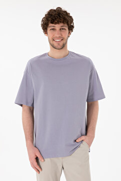 U.S. Polo Assn. Erkek Oversize Fit Bisiklet Yaka Gri Tişört 50305859-VR024