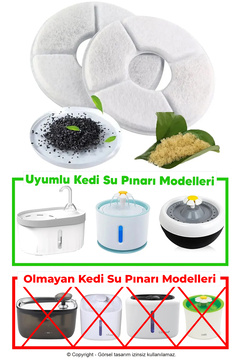 Evcil Şehri Yedek Filtre Kedi Su Pınarı 3lü Paket