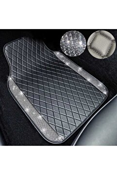 dizaynpark Kapitone Deri Pırlanta Gümüş Taşlı Oto Paspas Diamond