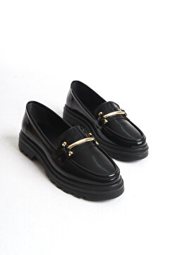 Shoesers Kadın Hafif ve Kalın Tabanlı Günlük Casual Oxford, Toka Detaylı Loafer Ayakkabı