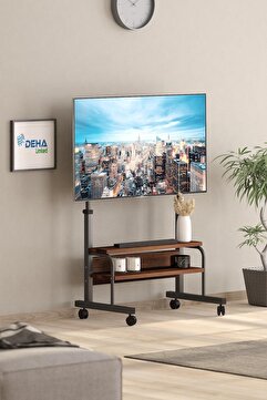 DEHALİMİTED Frenli Tekerlekli Yükseklik Ayarlı TV Duvar Paneli  Tv Standı Konsol Hareketli Televizyon Ünitesi