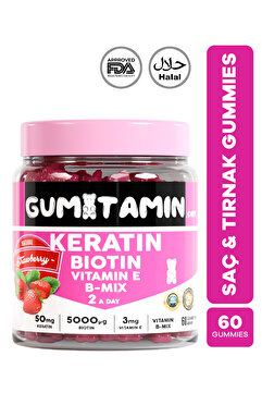 Gumitamin Saç Ve Tırnak Vitamini Gummy, Keratin, Biotin 5000, Folik Asit, Çinko, Vitamin E B12 B5 B6