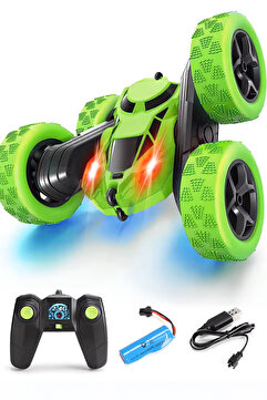Mobiltek Uzaktan Kumandalı 360° Akrobasi Arabası- Şarjlı, Çift Taraflı, Hızlı Ve Led Işıklı Stunt Rc Araba