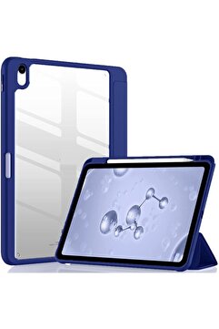UnDePlus iPad Air 11inç M4/M3/M2 Air 4/5.nesil 10.9 Uyumlu Kılıf Grafiti Şeffaf Kalem Bölmeli Lacivert