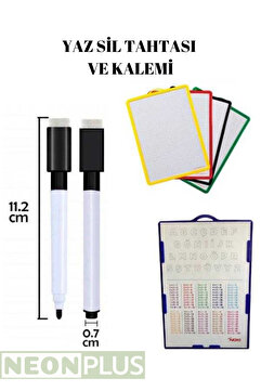 NEON PLUS Silinebilir Yazı Tahtası ve Kalemi  (Çarpım Tablolu) 17x26 cm