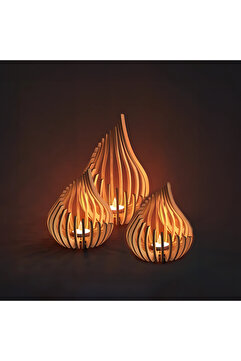 cabana Damla 3'lü Tealight Mumluk Şamdan