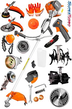 SUPERTURBO Germany FullMax 20HPX  Yan Tipi Benzinli Motorlu Ot Çalı Tırpanı + Toprak Eşeleme + Akrobat Çapa