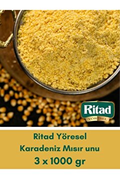 Ritad Yöresel Karadeniz Mısır Unu 3 x 1000 gr (Mısır Ekmeklik - Muhlamalık)