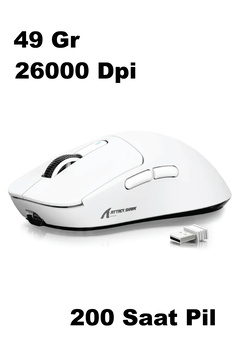 Attack Shark X3 SUPERLIGHT KABLOSUZ OYUNCU MOUSE PAW3395 (GRIP TAPE HEDİYELİ)
