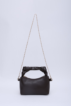 Shaka Kahve Rengi Shk24 Soft Deri Düğüm Detaylı Zincir Askılı El Ve Omuz Çantası U:14 E:22 G:8 Cm