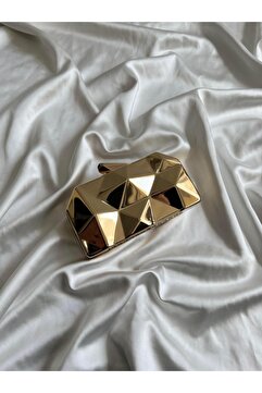 Mia Collection Zikzak Model El Ve Kadın Omuz Çantası Gold