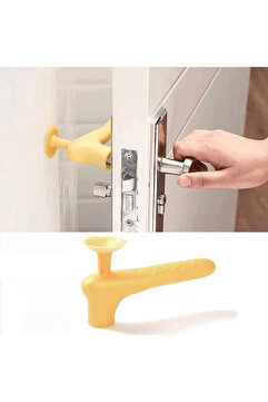 Webinay Home Aveo 2 Adet GRI Silikon Pencere Kapı Kolu Koruyucu Stoper Duvar Çarpışma Önleyici Aparat