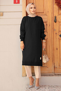 Neva Style Siyah Tesettür Tunik 30645S