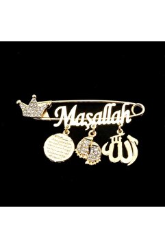 Sahi Aksesuar Kaplama Maşallah Yazılı Bebek Yaka Iğnesi 37