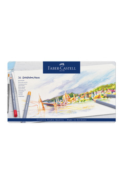 Faber Castell Goldfaber Aquarell Kuru Boya Kalemi, 36'lı, Şık Metal Kutu Tasarımı, Canlı ve Parlak Renkler