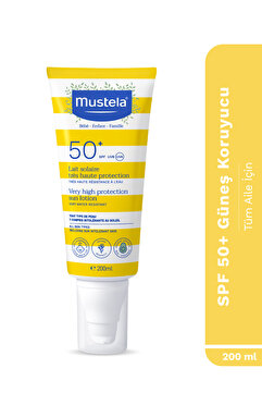 Mustela Spf 50 Yüksek Koruma Yüz Vücut Güneş Koruyucu Suya Dayanıklı Tüm Ciltler Bebek Çocuk Yetişkin 200ml