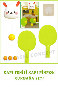 YILDIRIM OYUNCAK Kapı Tenisi Asılı Masa Tenisi Raket Tenis Topu Seti Iç Mekan Çocuk Tavşan 2 Kişilik Kapı Pinponu Set