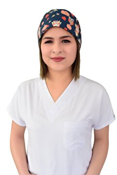 Nur Ortopedi Unisex Kabaklı Baykuş Temalı Cerrahi Doktor Hemşire Bonesi