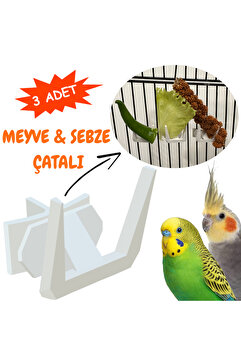 Kuşarkadaşım 3 lü Kuş Kafesi Meyve & Sebze Aparatı | Meyve, Sebze, Dal Darı Tutucu | Muhabbet & Sultan & Sevda Vb