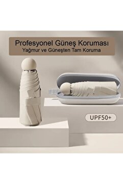 Genel Markalar Özel Kılıflı Krem Şemsiye (Kapsül Şemsiye)