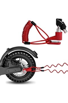 Genel Markalar 2'li Güvenlik Seti Disk Kilidi + Spiral Çelik Halat Scooter Bisiklet Motosiklet İçin Üstün Koruma